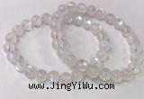 CGB4512 7.5 inches 8mm round white moonstone beaded bracelets