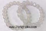 CGB4513 7.5 inches 10mm round white moonstone beaded bracelets