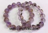 CGB4669 12mm - 13mm round purple phantom quartz beaded bracelets