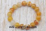 CGB5334 10mm, 12mm round yellow banded agate beads stretchy bracelets