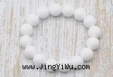 CGB5358 10mm, 12mm round white candy jade beads stretchy bracelets