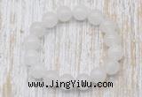 CGB5359 10mm, 12mm round white candy jade beads stretchy bracelets