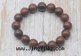 CGB5390 10mm, 12mm round mahogany obsidian beads stretchy bracelets