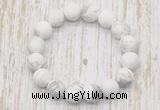 CGB5500 10mm, 12mm round matte white howlite beads stretchy bracelets