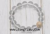 CGB5650 10mm, 12mm white crystal beads with zircon ball charm bracelets