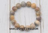 CGB5714 10mm, 12mm yellow crazy lace agate beads with zircon ball charm bracelets