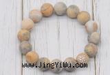 CGB5804 10mm, 12mm matte yellow crazy lace agate beads with zircon ball charm bracelets