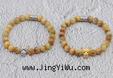 CGB6001 8mm round golden tiger eye bracelet with leopard head for men