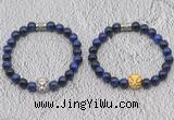 CGB6034 8mm round blue tiger eye bracelet with lion head for men