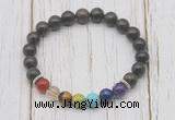 CGB6236 8mm coffee jasper 7 chakra beaded mala stretchy bracelets