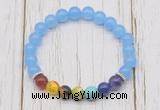 CGB6258 8mm candy jade 7 chakra beaded mala stretchy bracelets