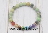 CGB6285 8mm Australia chrysoprase 7 chakra beaded mala stretchy bracelets