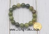 CGB6837 10mm, 12mm Canadian jade beaded bracelet with alloy pendant