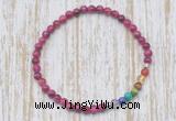 CGB7005 7 chakra 4mm red tiger eye beaded meditation yoga bracelets