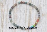 CGB7028 7 chakra 4mm Indian agate beaded meditation yoga bracelets