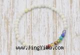 CGB7039 7 chakra 4mm ivory jade beaded meditation yoga bracelets