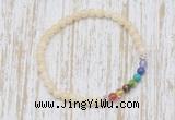CGB7046 7 chakra 4mm honey jade beaded meditation yoga bracelets