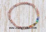 CGB7056 7 chakra 4mm red plum blossom jade beaded meditation yoga bracelets