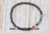 CGB7061 7 chakra 4mm golden obsidian beaded meditation yoga bracelets
