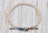 CGB7065 7 chakra 4mm white fossil jasper beaded meditation yoga bracelets