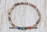 CGB7070 7 chakra 4mm Australian zebra jasper beaded meditation yoga bracelets