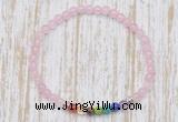 CGB7087 7 chakra 4mm rose quartz beaded meditation yoga bracelets
