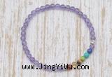 CGB7091 7 chakra 4mm light amethyst beaded meditation yoga bracelets