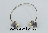 CGB720 13*18mm oval druzy amethyst gemstone bangles wholesale