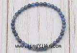 CGB7214 4mm tiny dumortierite beaded meditation yoga bracelets