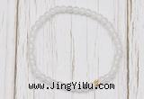 CGB7238 4mm tiny white jade beaded meditation yoga bracelets