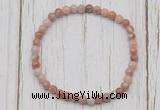 CGB7256 4mm tiny red plum blossom jade beaded meditation yoga bracelets