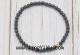 CGB7262 4mm tiny black obsidian beaded meditation yoga bracelets