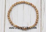 CGB7273 4mm tiny wooden jasper beaded meditation yoga bracelets