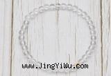 CGB7286 4mm tiny white crystal beaded meditation yoga bracelets