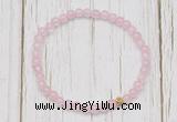 CGB7287 4mm tiny rose quartz beaded meditation yoga bracelets