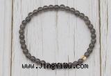 CGB7290 4mm tiny smoky quartz beaded meditation yoga bracelets