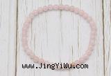 CGB7293 4mm tiny pink morganite beaded meditation yoga bracelets