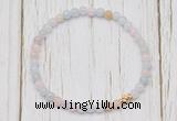 CGB7294 4mm tiny morganite beaded meditation yoga bracelets