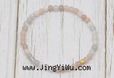 CGB7303 4mm tiny rainbow moonstone beaded meditation yoga bracelets