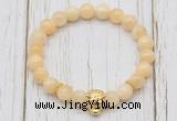 CGB7382 8mm honey jade bracelet with tiger head for men or women
