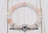 CGB7384 8mm pink aventurine bracelet with leopard head for men or women