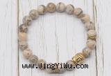 CGB7400 8mm feldspar bracelet with buddha for men or women