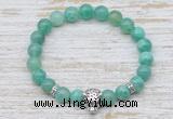 CGB7449 8mm peafowl agate bracelet with tiger head for men or women