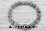 CGB7458 8mm silver needle agate bracelet with lion head for men or women