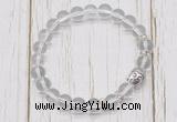 CGB7485 8mm white crystal bracelet with buddha for men or women