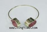 CGB755 13*18mm - 15*20mm oval druzy agate gemstone bangles