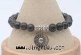 CGB7760 8mm coffee jasper bead with luckly charm bracelets