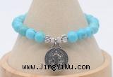 CGB7792 8mm blue howlite bead with luckly charm bracelets