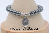 CGB7807 8mm hematite bead with luckly charm bracelets wholesale
