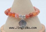 CGB7850 8mm fire agate bead with luckly charm bracelets